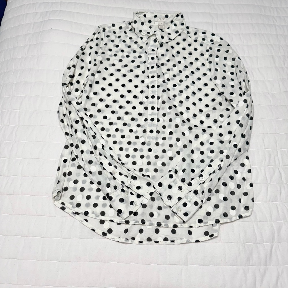 JCrew Jacquard dot popover shirt